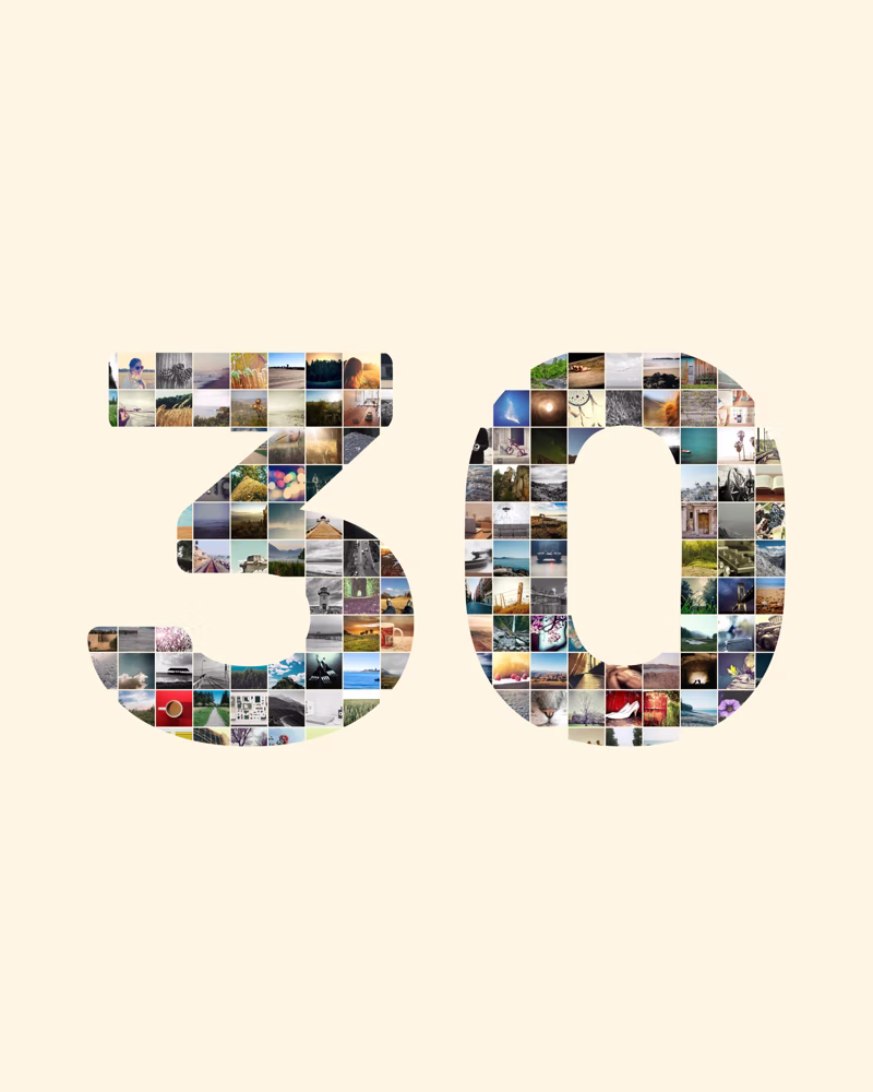 the 30 collage on an 8×10 print